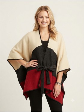 Triple Tone Cape W/Waistband